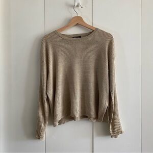 🍂fall drop🍂 Eileen Fisher linen longsleeve knit tee/ light sweater